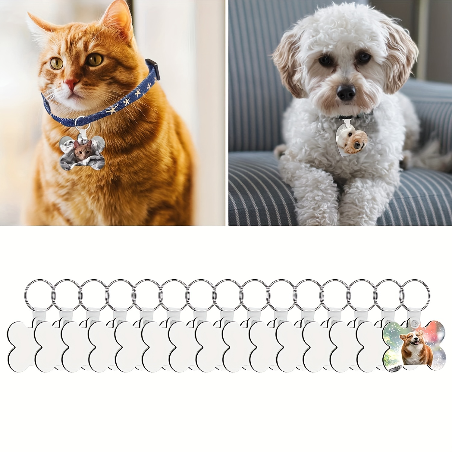 Dog Tag Clip Key Ring Clips With Replaceable Dog Id Tag - Temu
