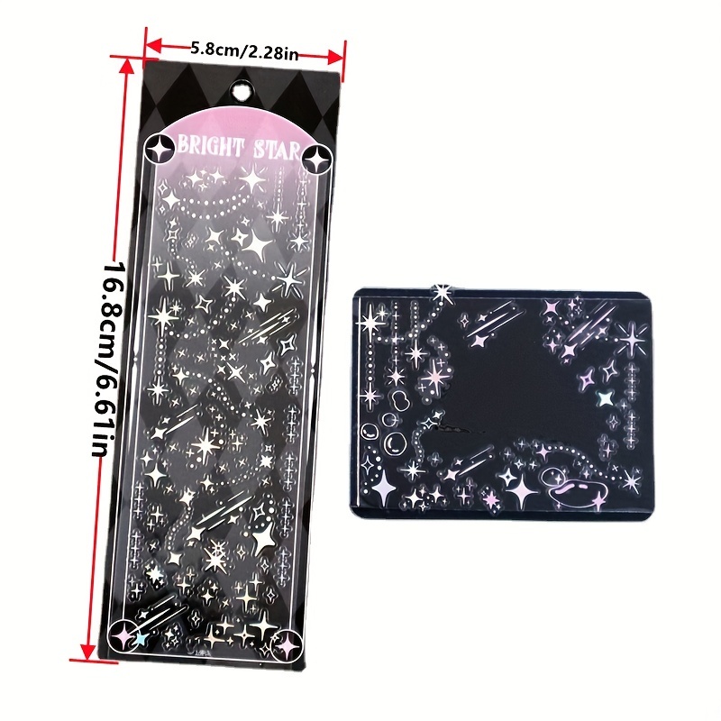 Glitter Sticker Waterproof Decorative Laser 3d Shape Frame - Temu