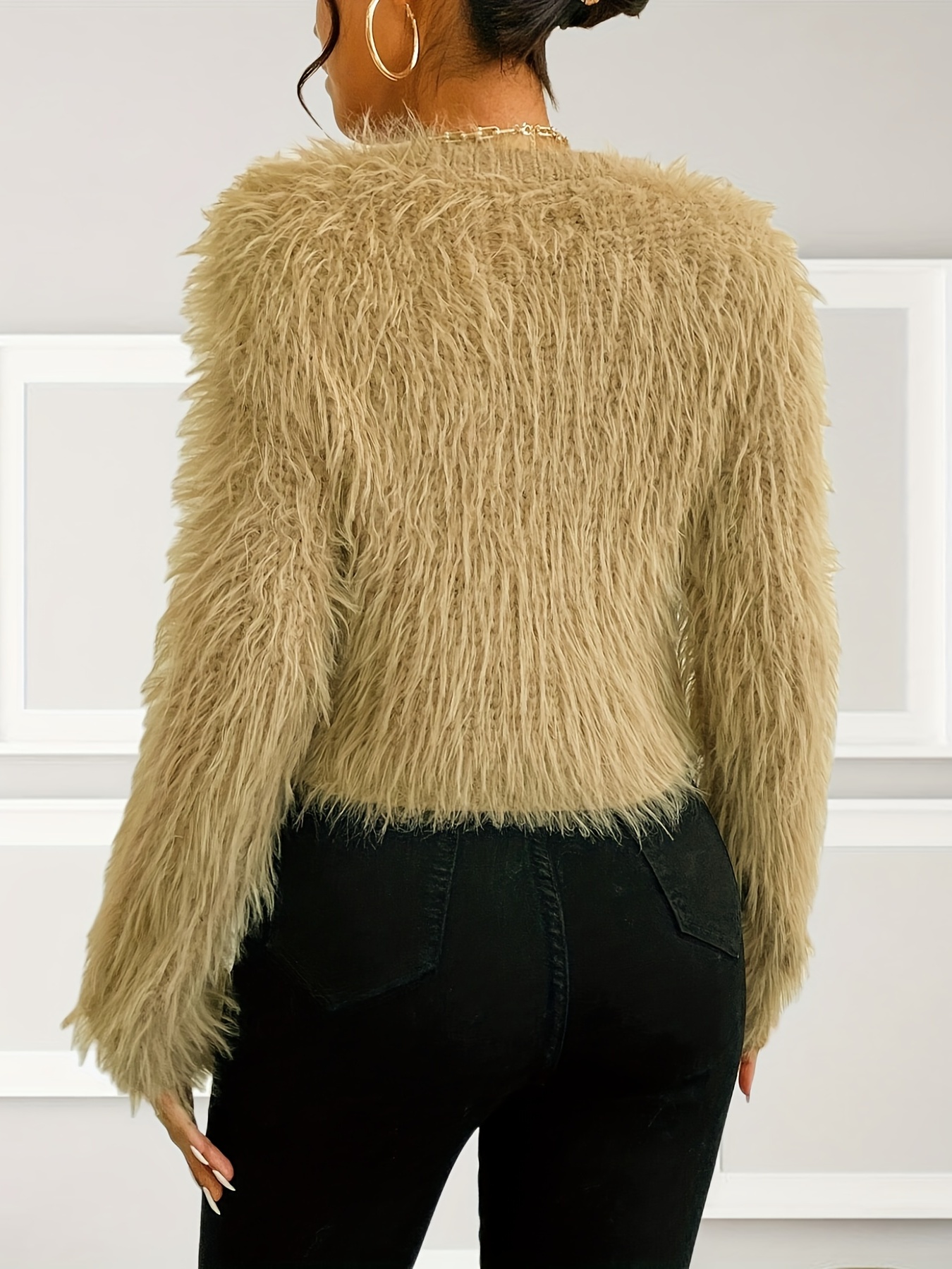 Faux fur deals crop sweater