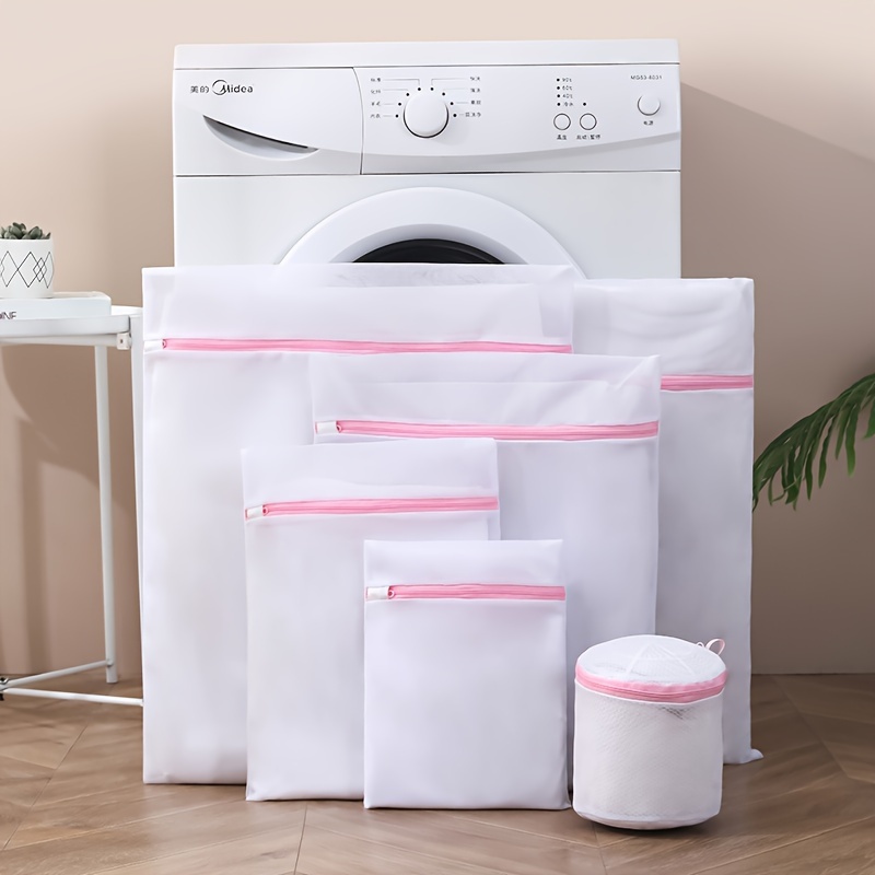 Bra Mesh Laundry Bags Anti-Deformation Lingerie Washing Bag With Handle For  Drying Zipper Closure For Washing Machine