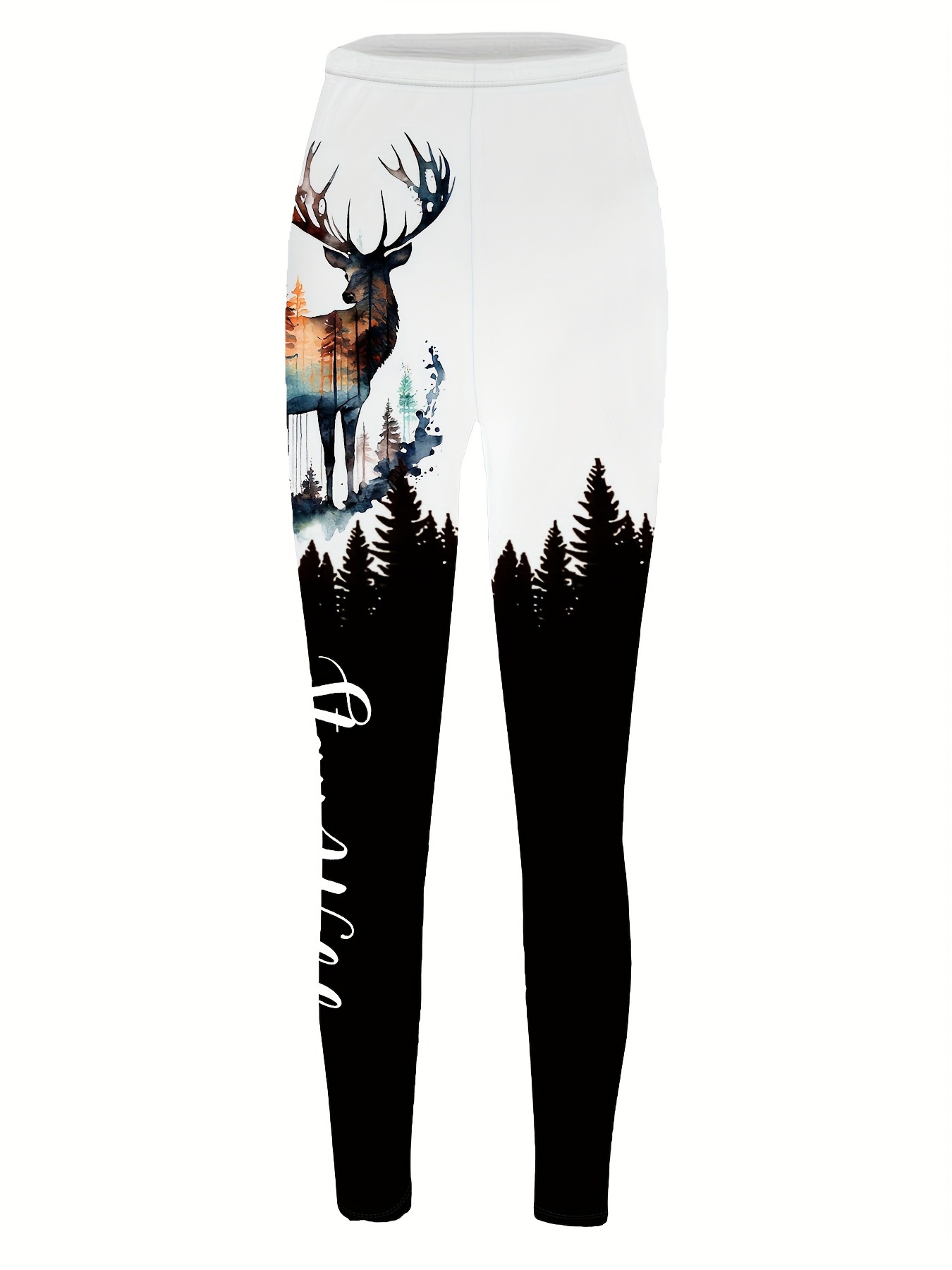 Graphic Print Skinny Leggings, Boho High Waist Stretchy Leggings, Women's  Clothing