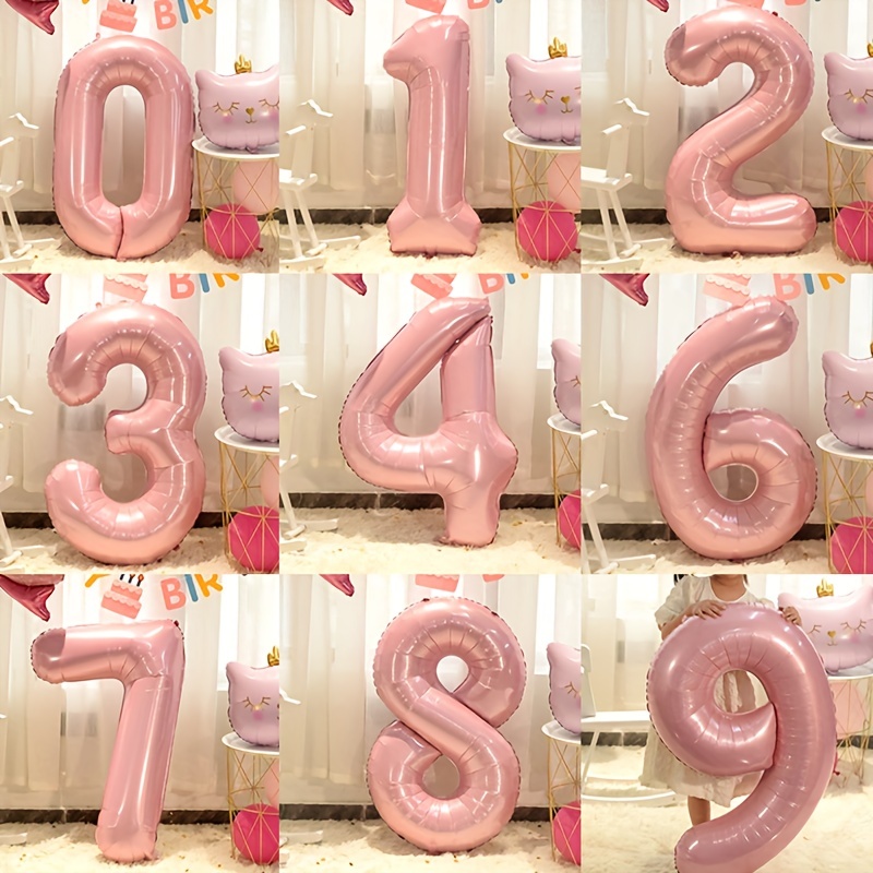Globos de color oro rosa con el número 60, globos de aluminio de 32  pulgadas, globos de 60 cumpleaños con helio para decoraciones de fiesta de