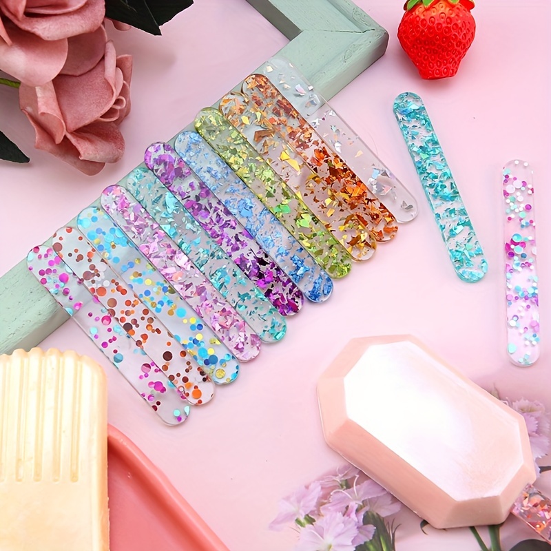 glitter popsicle sticks,reusable acrylic ice cream