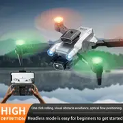 foldable drone with electrically adjustable high definition dual camera led lights intelligent obstacle avoidance optical flow positioning trajectory confrontation one click stunt rolling details 4