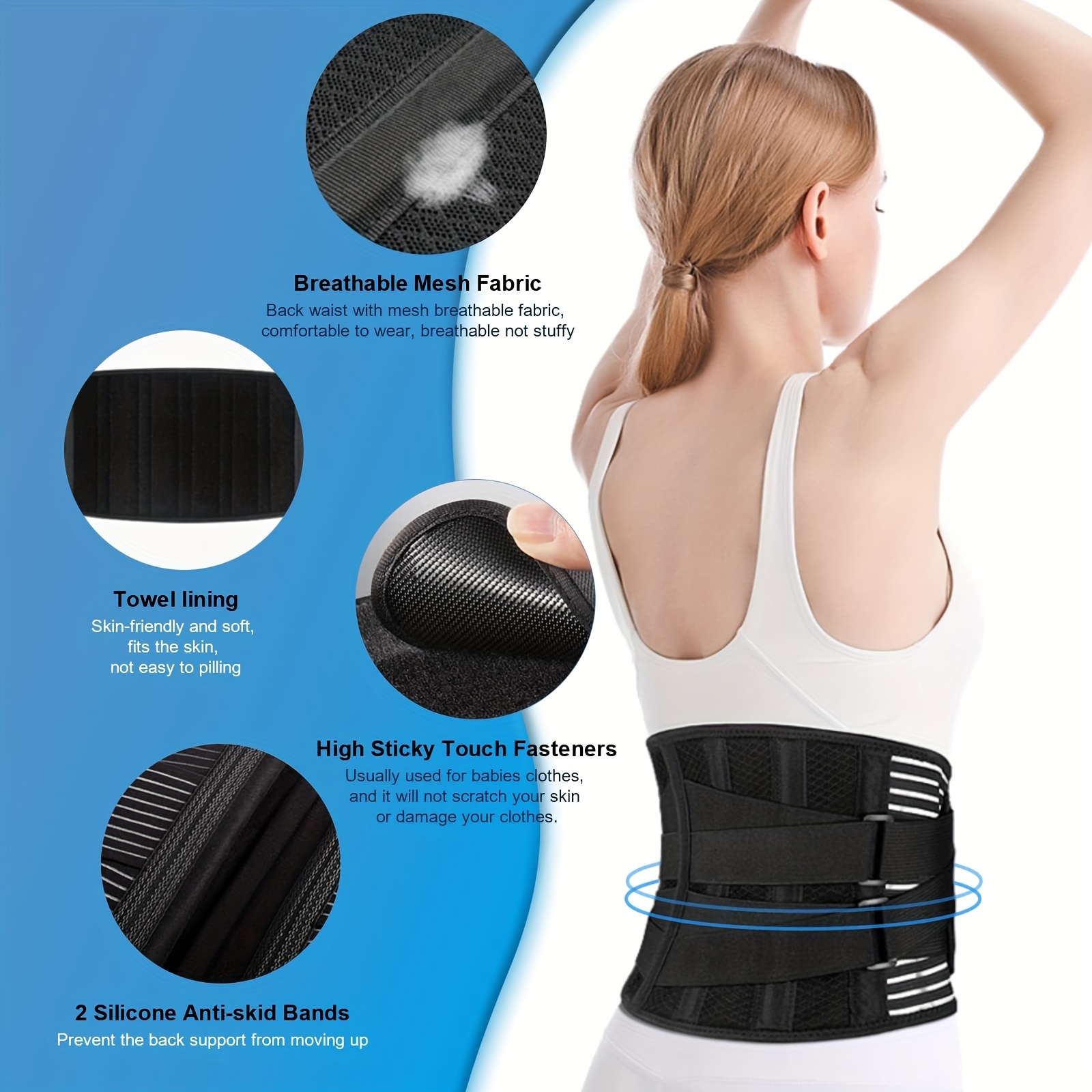 1Pcs Lumbar Support for Lower Back Pain Relief Breathable Back