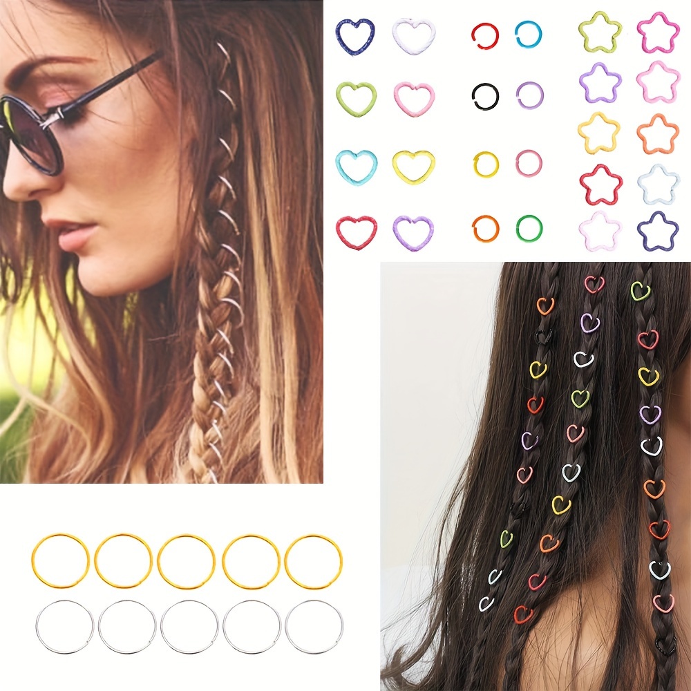 Golden Hair Jewelry For Braids Accessories Wave Hair Rings - Temu