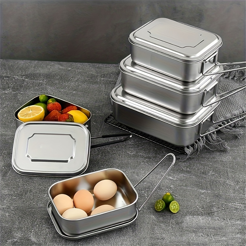 Stainless Steel Lunch Box With Handle For School Camping Picnic