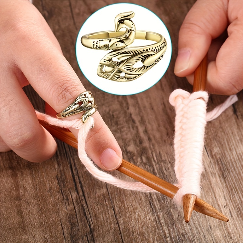 1pc Adjustable Knitting Loop Crochet Loop Knitting Accessories, DIY  Handmade Knitting Ring, Advanced Peacock Ring, Yarn Guide Finger Holder Knitting  Thimble, Faster Crocheting