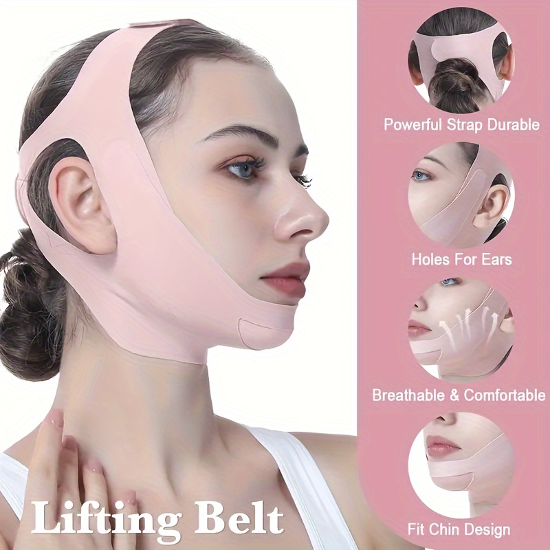 Face V Line Tape Massager Device Soft Fabric Jawline Exerciser, Facial  Strap V Line Mask Lifting Belt V Face Lifting Mask Gift for Women Mam