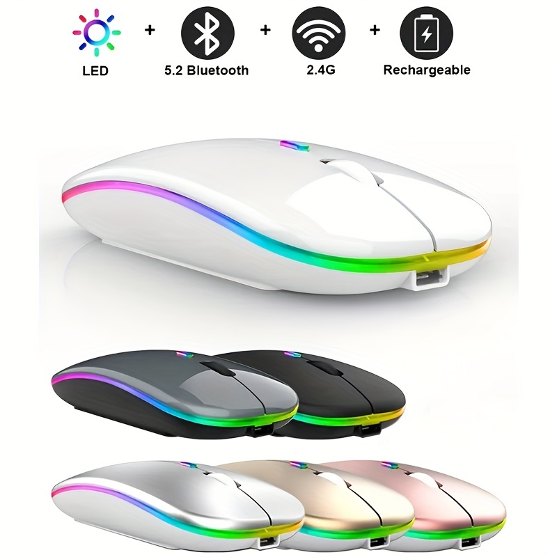 Portable Mouse Slim Mouse Wireless Rechargeable Dual - Temu Mode