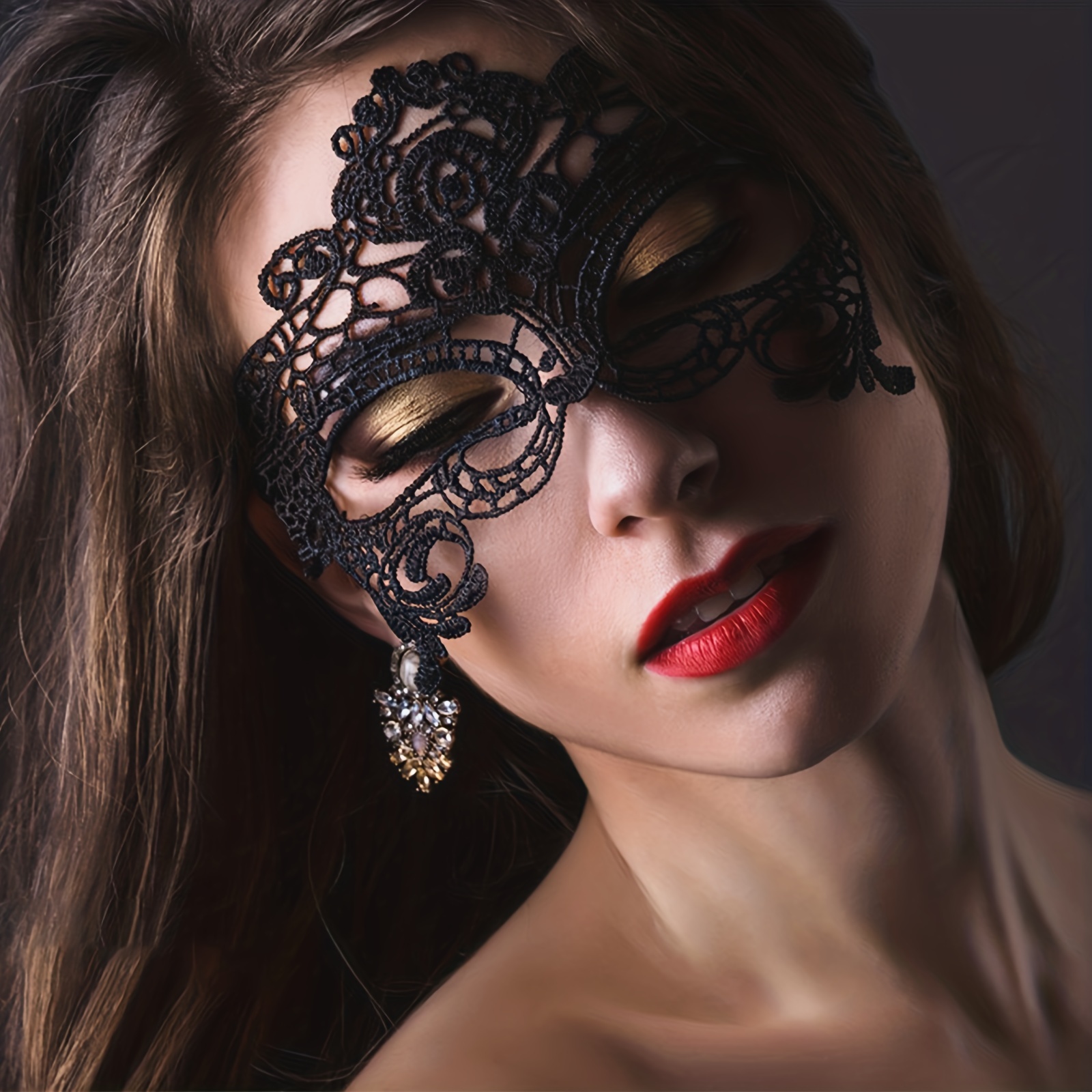 Black Lace Cat Mask