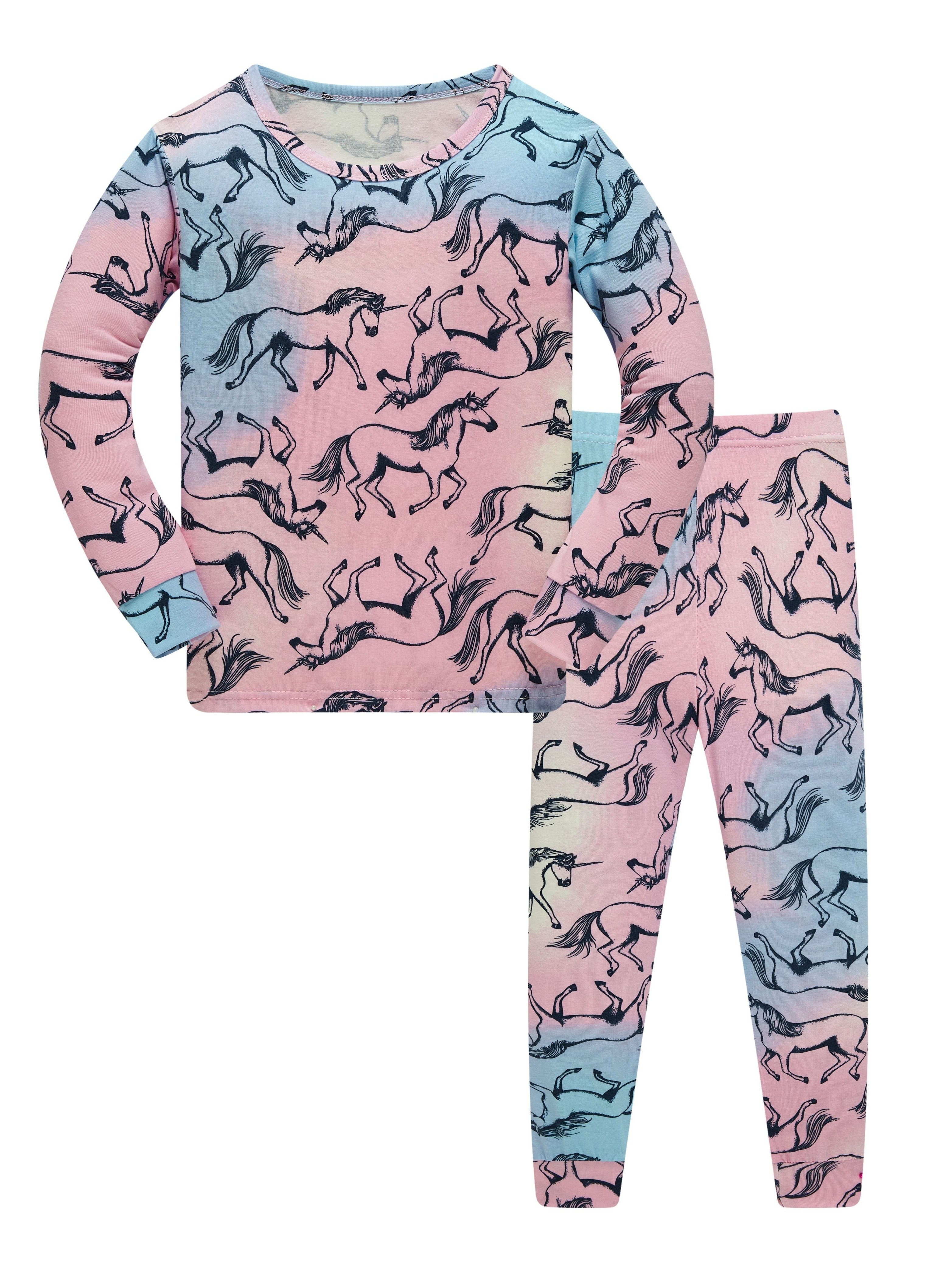 Pijamas Niños Patrón Unicornio 2 Piezas Conjunto Pantalones - Temu