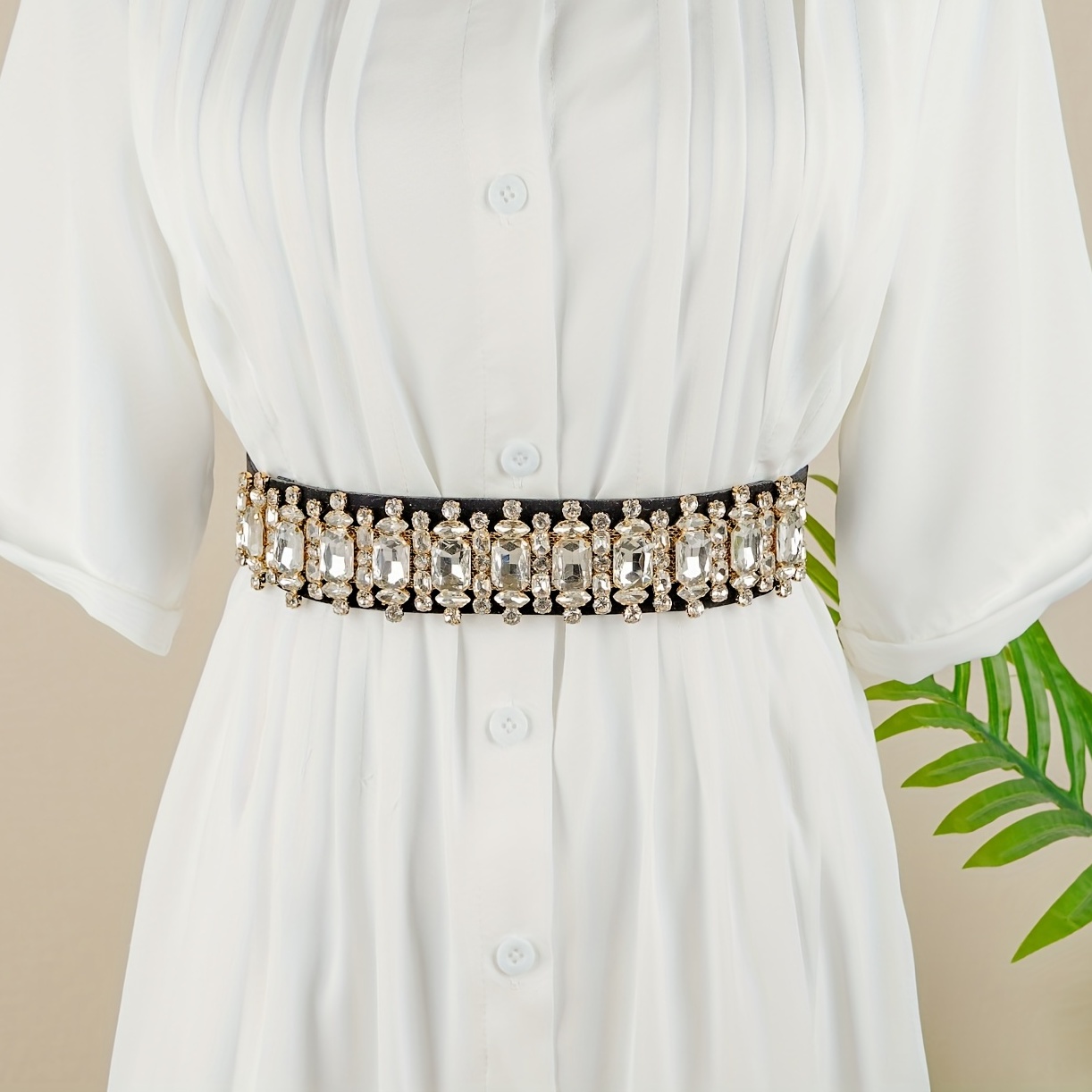 Full Crystal Elastic Wide Belt - Bohemian Women Girdle Dress Waistband | Our Store