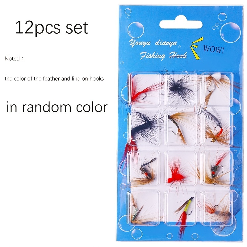 12pcs/set Insects * Fly Fishing Lures Bait, High Carbon Steel Hook Fly  Fishing Lure Natural Insect Bait Fishing Accessories