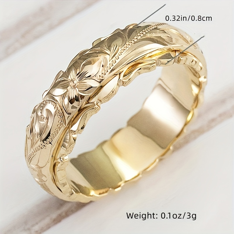 Retro Carved Rose Ring Flower Irregular Women's Ring