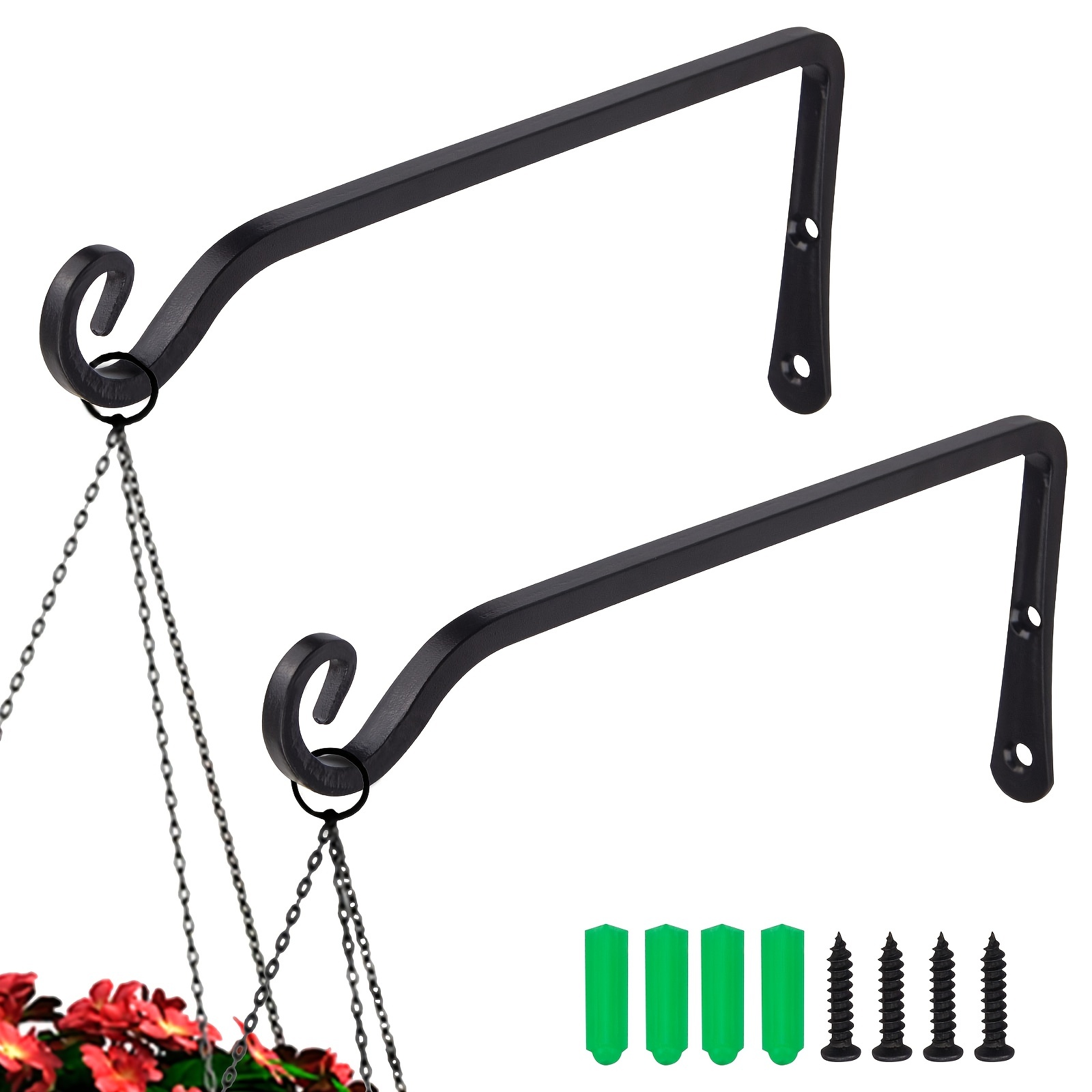 4pcs Rustic Iron Wall Hooks Perfect For Plant Hangers Lights
