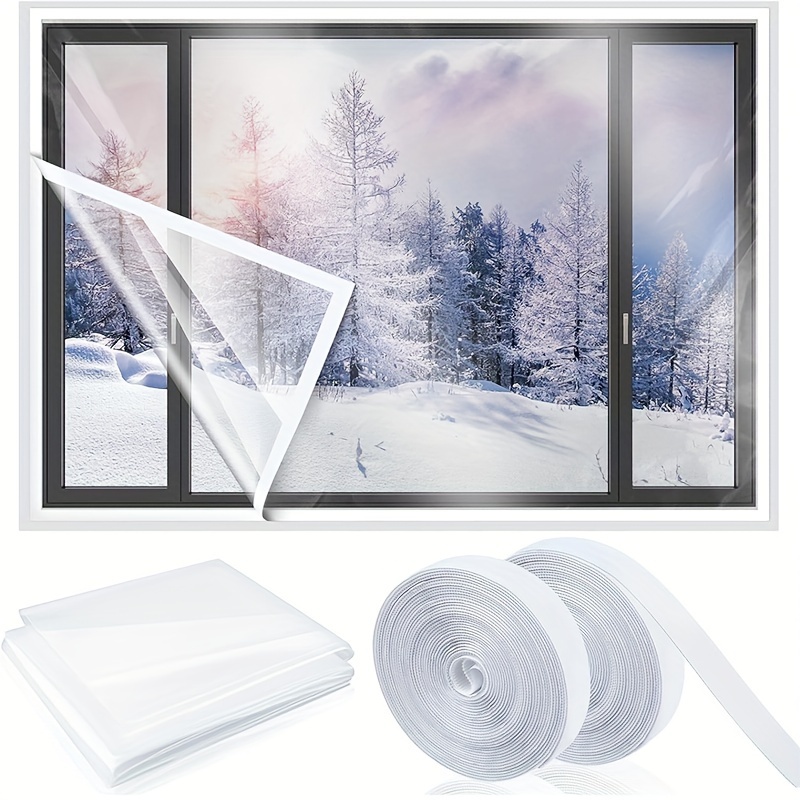 Kit de aislamiento de ventana, película aislante para ventanas, cortina de  invierno para mantener el calor, sellado de lona transparente a prueba de