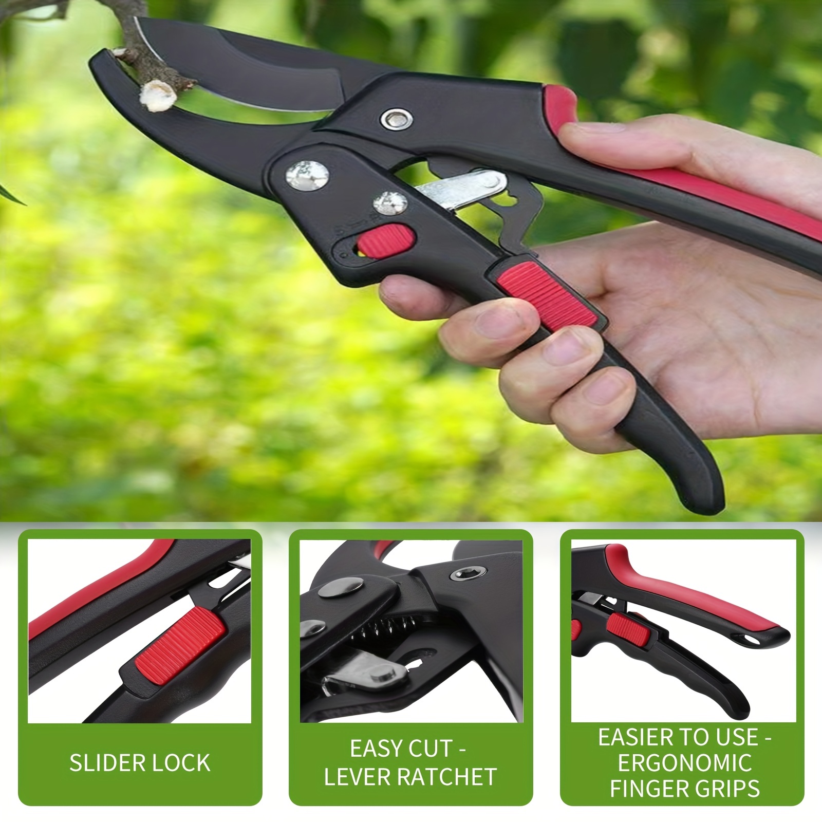 Pruning Shears For Gardening, 3 Times Easier To Work, Friendly To  Arthritis, Carpal Tunnel Syndrome And Small Hands, Comfortable, Sharp,  Durable, Sturdy Ratchet Garden Clippers - Temu