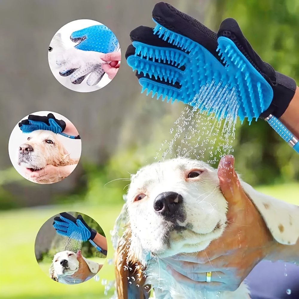  Pup Dog Wash Nozzle Jet Dog Wash Hose Attachment with Pet  Grooming Glove and Rubber Dog Brush, Bathing Sprayer for Showering Pet, Car  Wash and Watering Plants(Green)