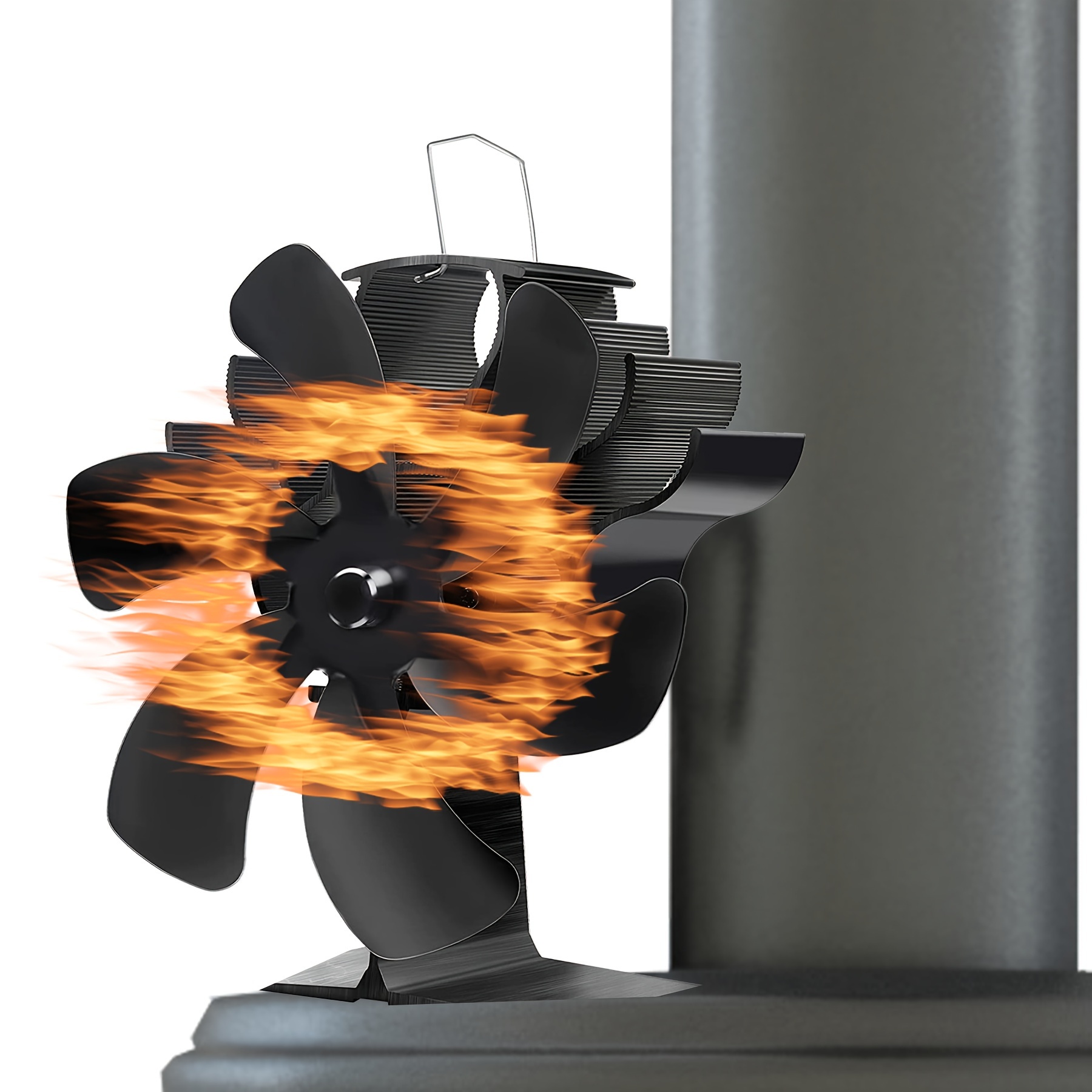  Ventilador de estufa de 8 cuchillas, doble motor, ventilador de  chimenea doble para estufa de leña/quemador/estufa de leña Circulación  superior de ahorro de combustible de manera eficiente : Hogar y Cocina