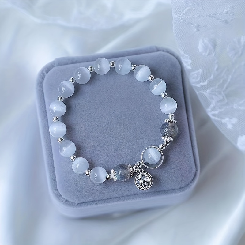Opal Crystal Butterfly Bracelet Grey Moonlight Fairy Student Gift