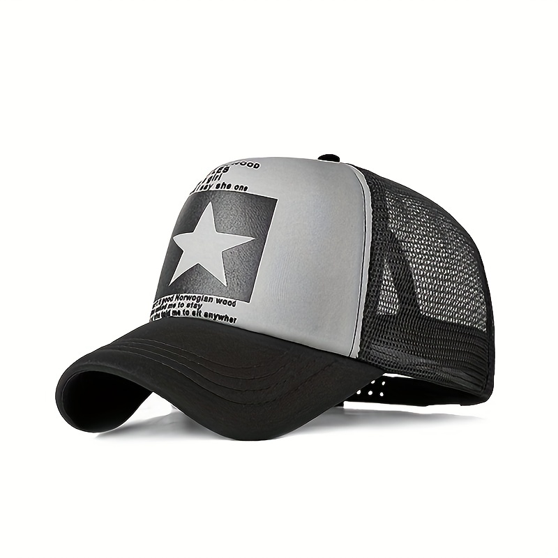 Pentagram Print Unisex Trucker Hat Mesh Lightweight Baseball Cap