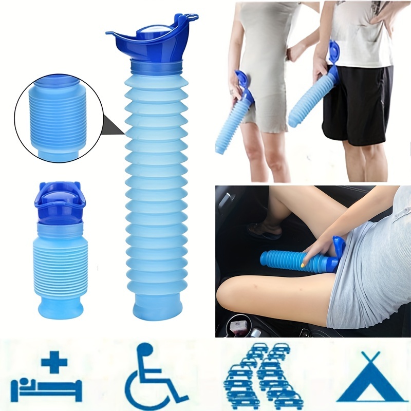 Urinario reutilizable de emergencia portátil retráctil personal móvil  inodoro orinal botella de orina para niños Adultos Camping Car Travel (750  ml)