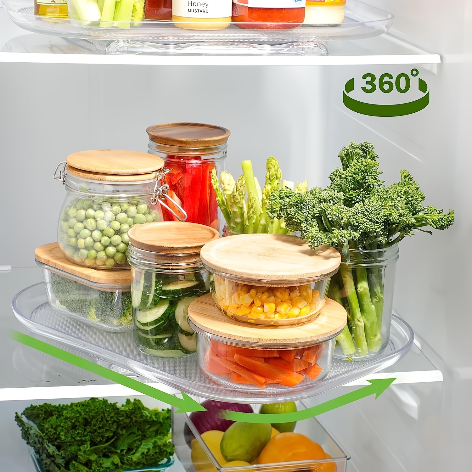 Lazy Susan Turntable Organizer for Refrigerator Countertop Condiment  Storage Rack Clear Rotating Lazy Susan Spice Organizer Household Rotating  Storage