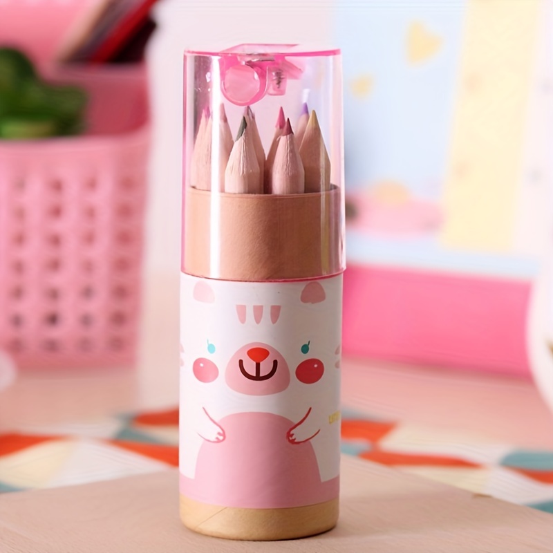 12pcs Bear Pencils Set with Sharpener, Art Supplies for Coloring Drawing