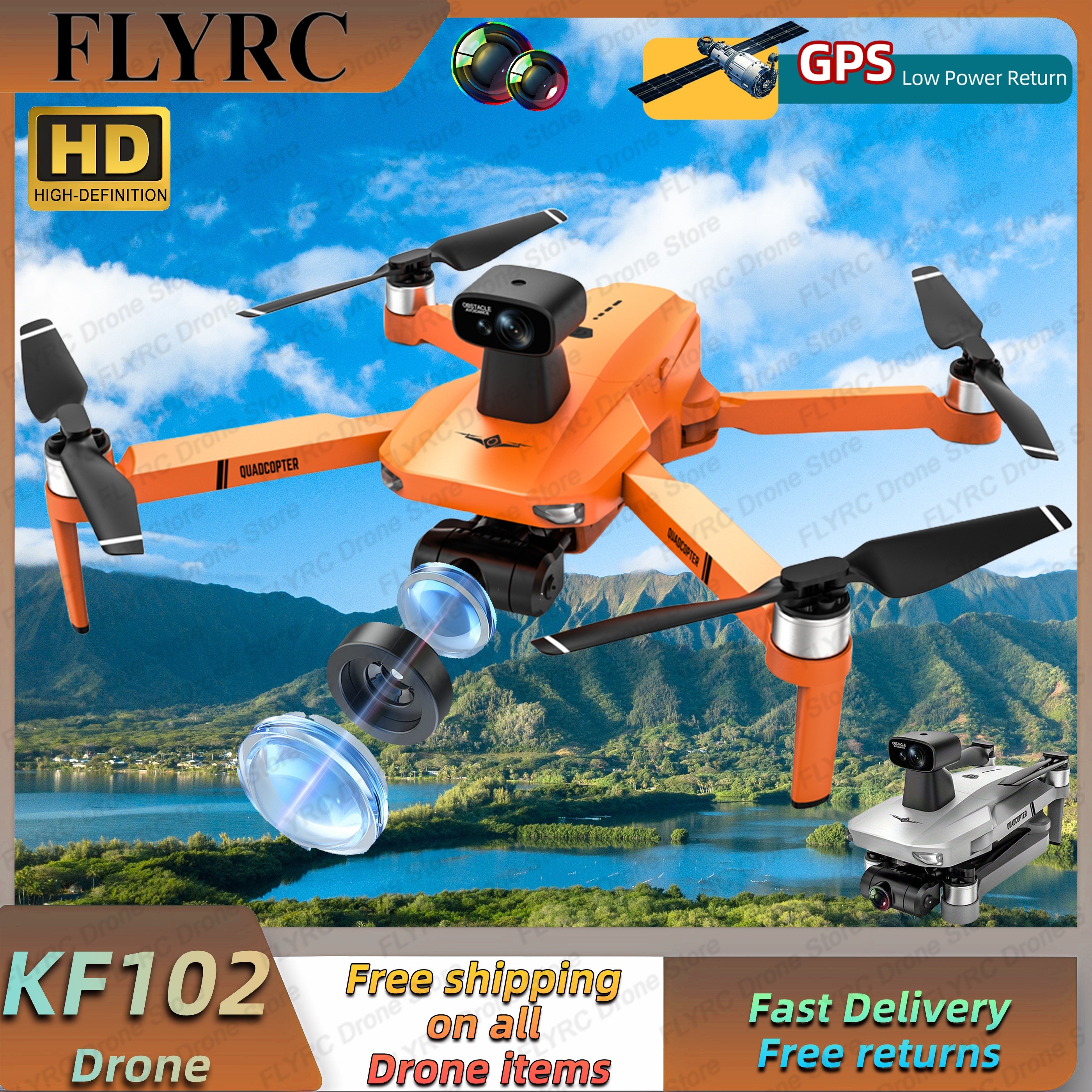 Drone Kf102 Profesional 2 Ejes Sin Escobillas Cámara 4k Gps