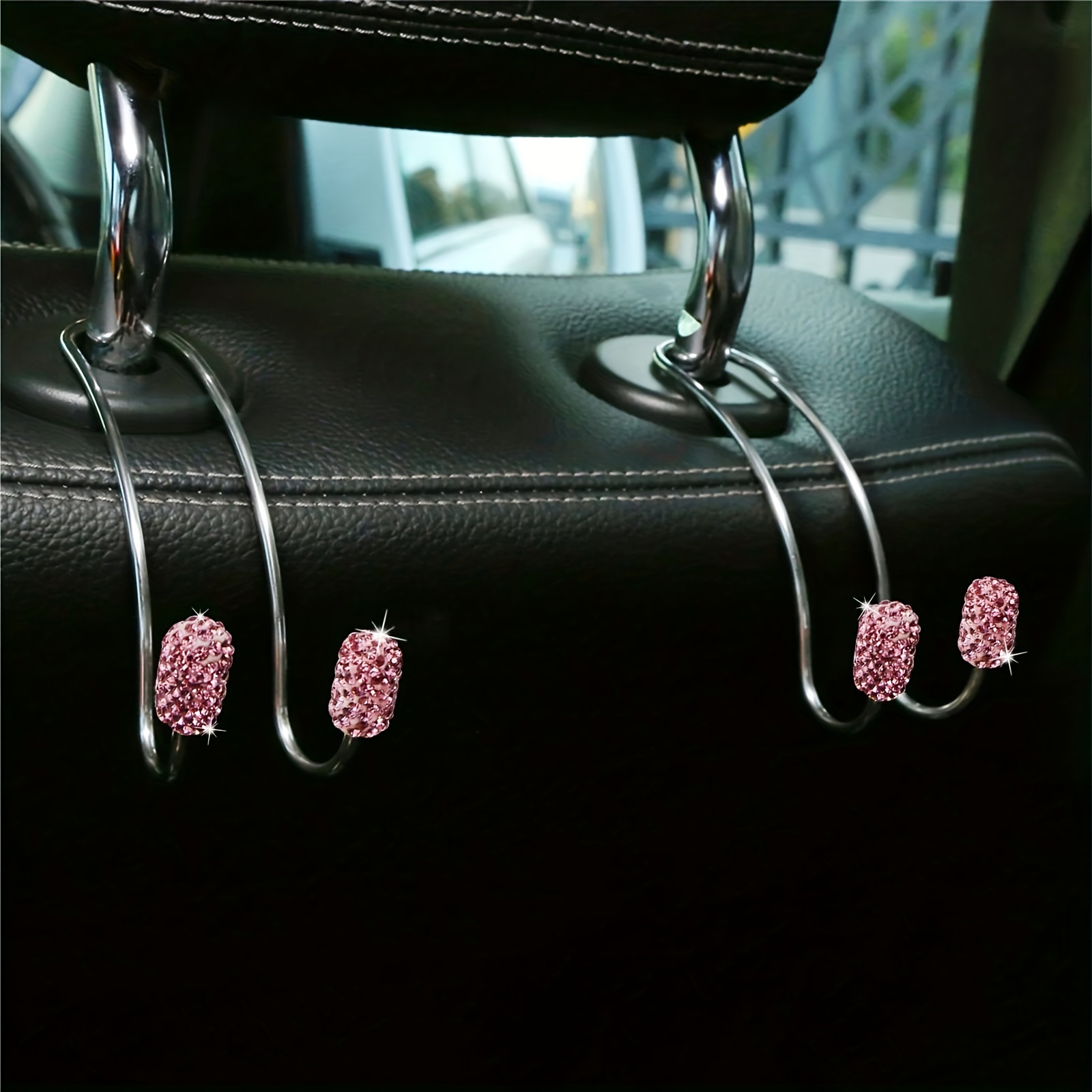 Upgrade Car's Interior Stylish Diamond studded Hooks! - Temu