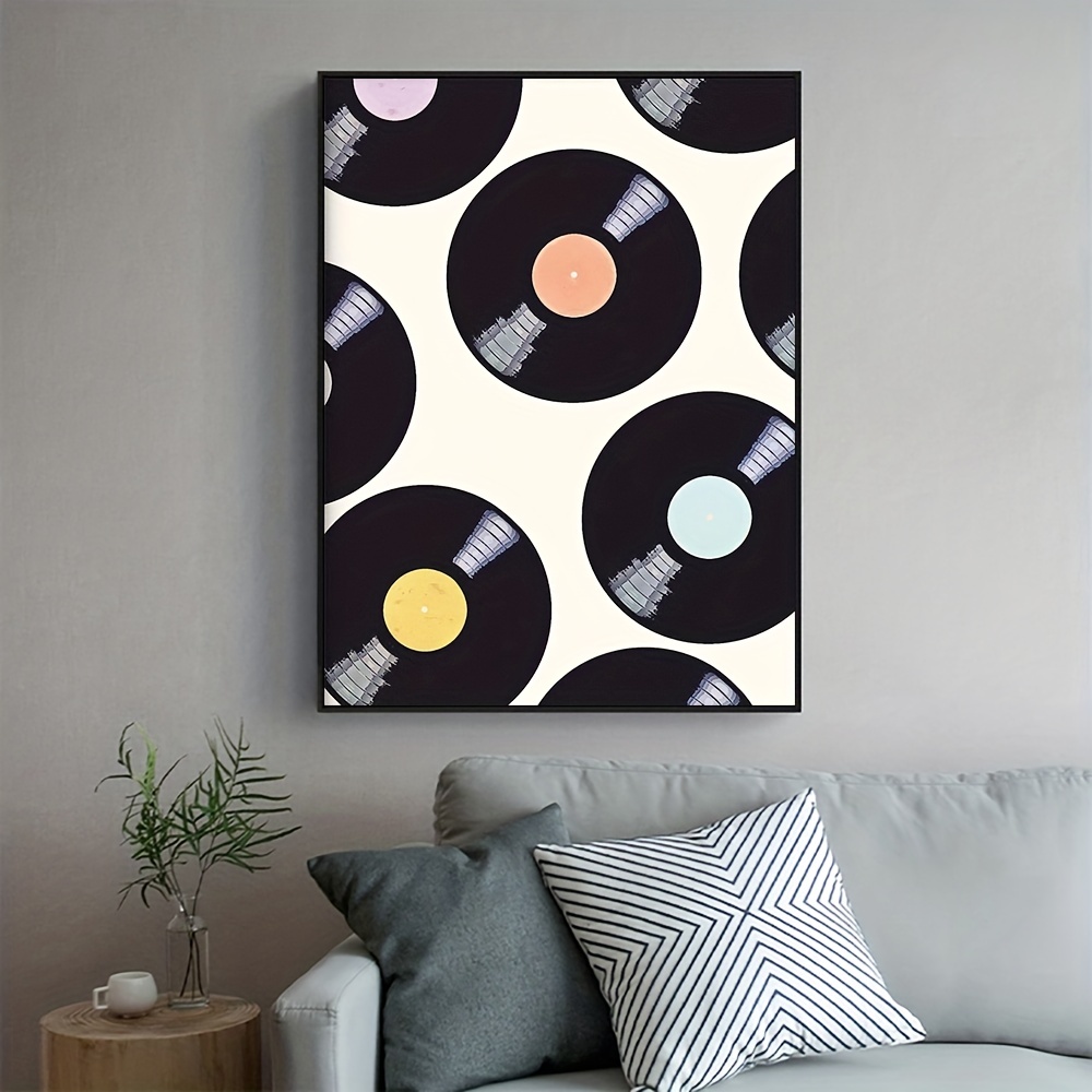 1pc,Vinyl Record Wall Poster Vintage Music Painting Printed Pictures For  Music Lovers Wall Home Decor Paintings Suitable For Living Room, Bedroom,  Office Wall Decoration Wall Art Painting Unframed Canvas Painting