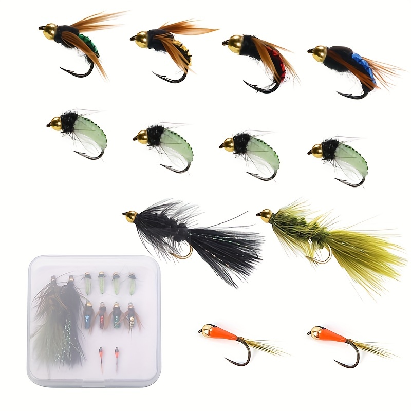Hand Tied Fly Fishing Flies Assortment Fly Box Dry Wet Scud - Temu Germany