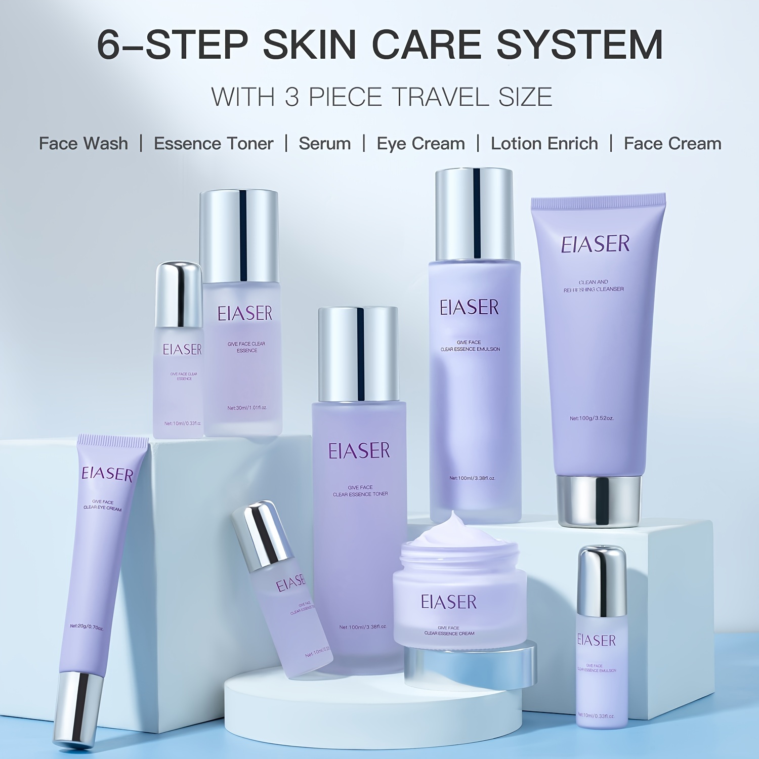 Empowering Luxury Moisturizing Facial Skin Care Set Nine Pieces Hyaluronic  Acid Hydrating Moisturizing Firming Face Wash/ Toner/serum/eye Cream/Lotion
