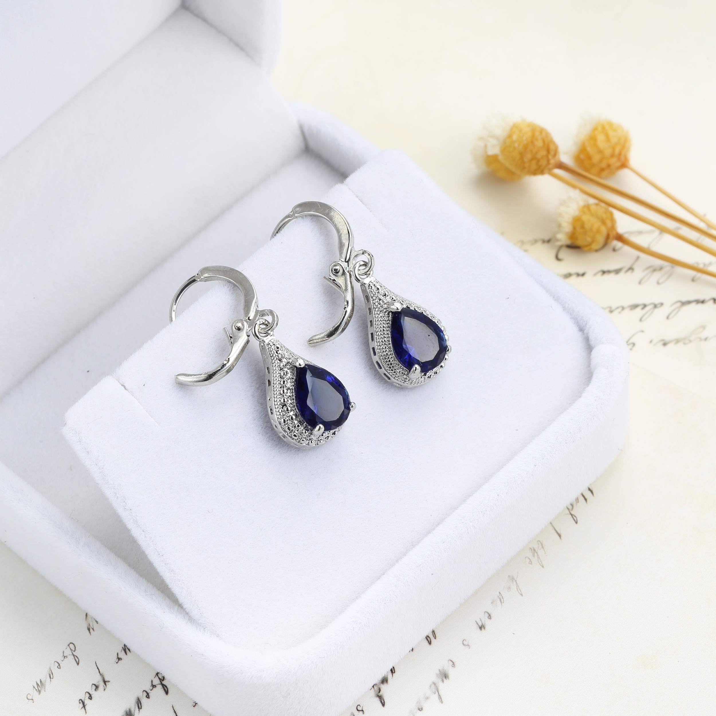 

1pair Water Drop Shaped Earrings, Wedding Party Ear Jewelry