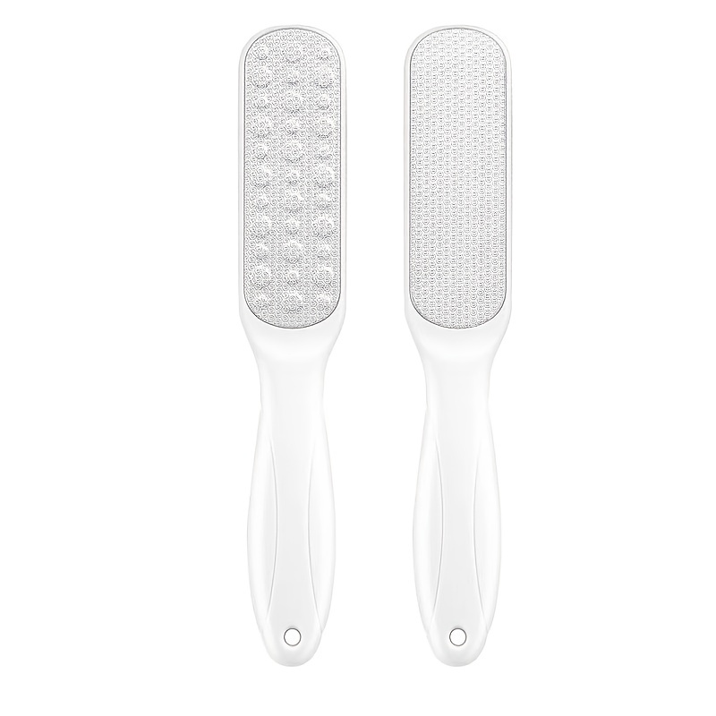 Foot File Dead Skin Remover Double Sided Foot Scrubber Foot Care Pedicure  Tool - White Splash-resistant foot file with cover