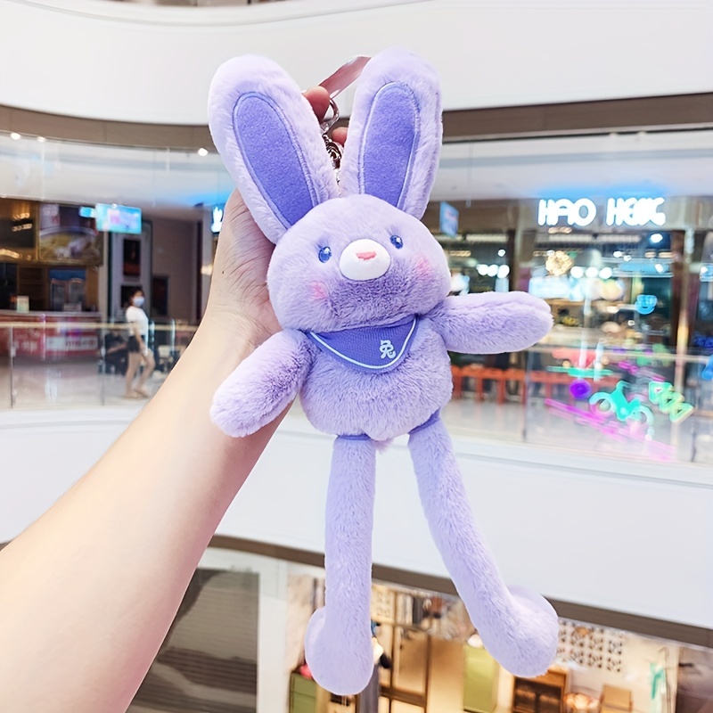 Miniature Plush Bunny Rabbit Doll Pet Backpack Keychain Pocket 