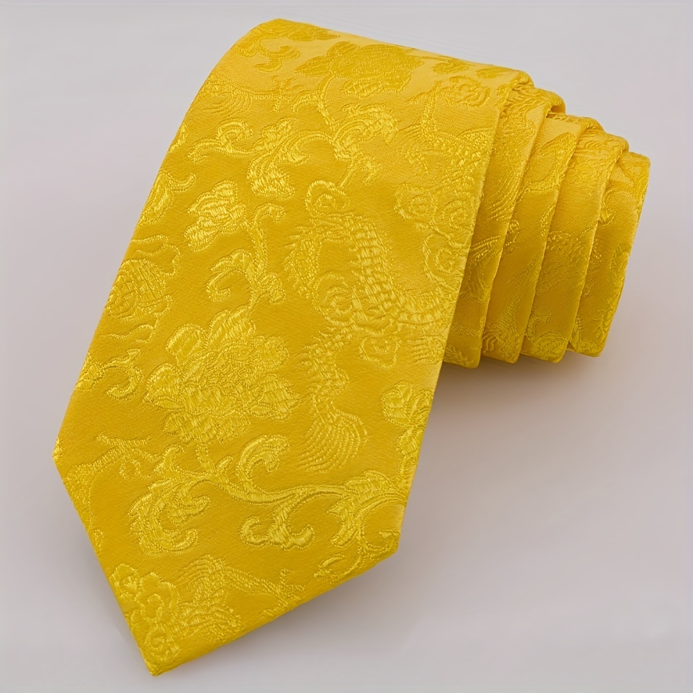 Men's Red Dragon Embroidered Tie