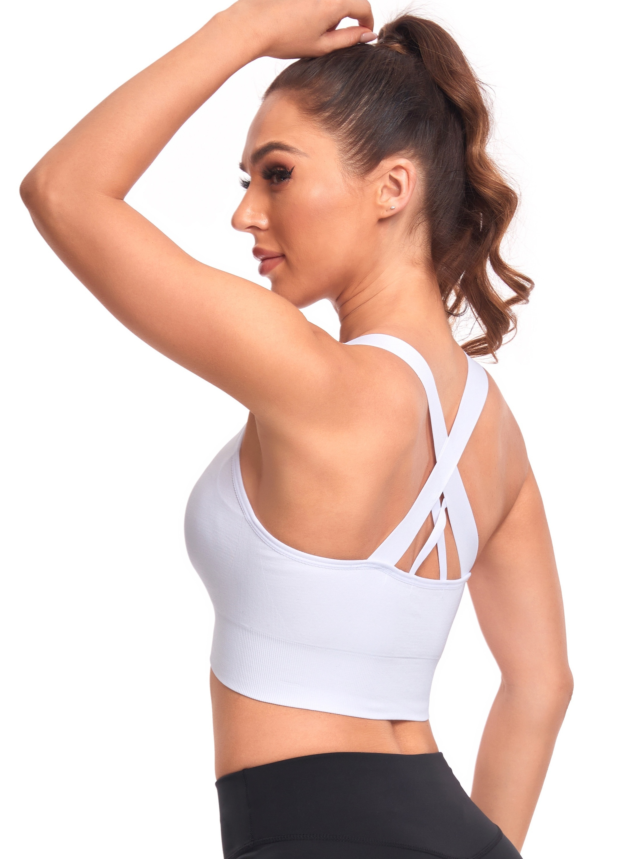 Women's Push Up High Impact Sports Bra Sports Bras Cute Workout Sexy for  Large Bust Camisole Cami Supportive Gym Yoga White