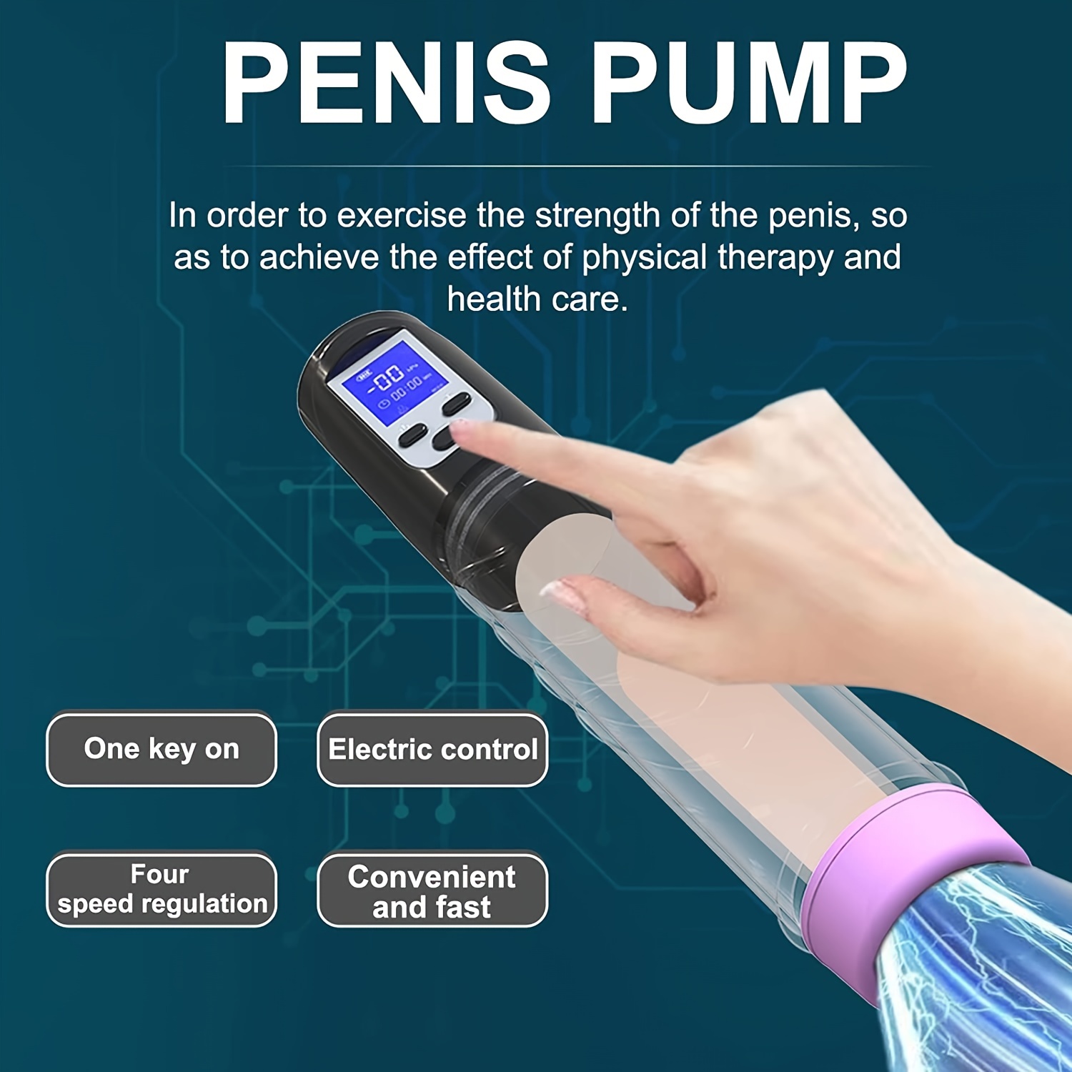1pc New Electric Penis Pump, Penis Vacuum Pump For Men Instant Erection,  Penis Pumps With LCD Display For Men Enlargement Pump, Male Masturbators For