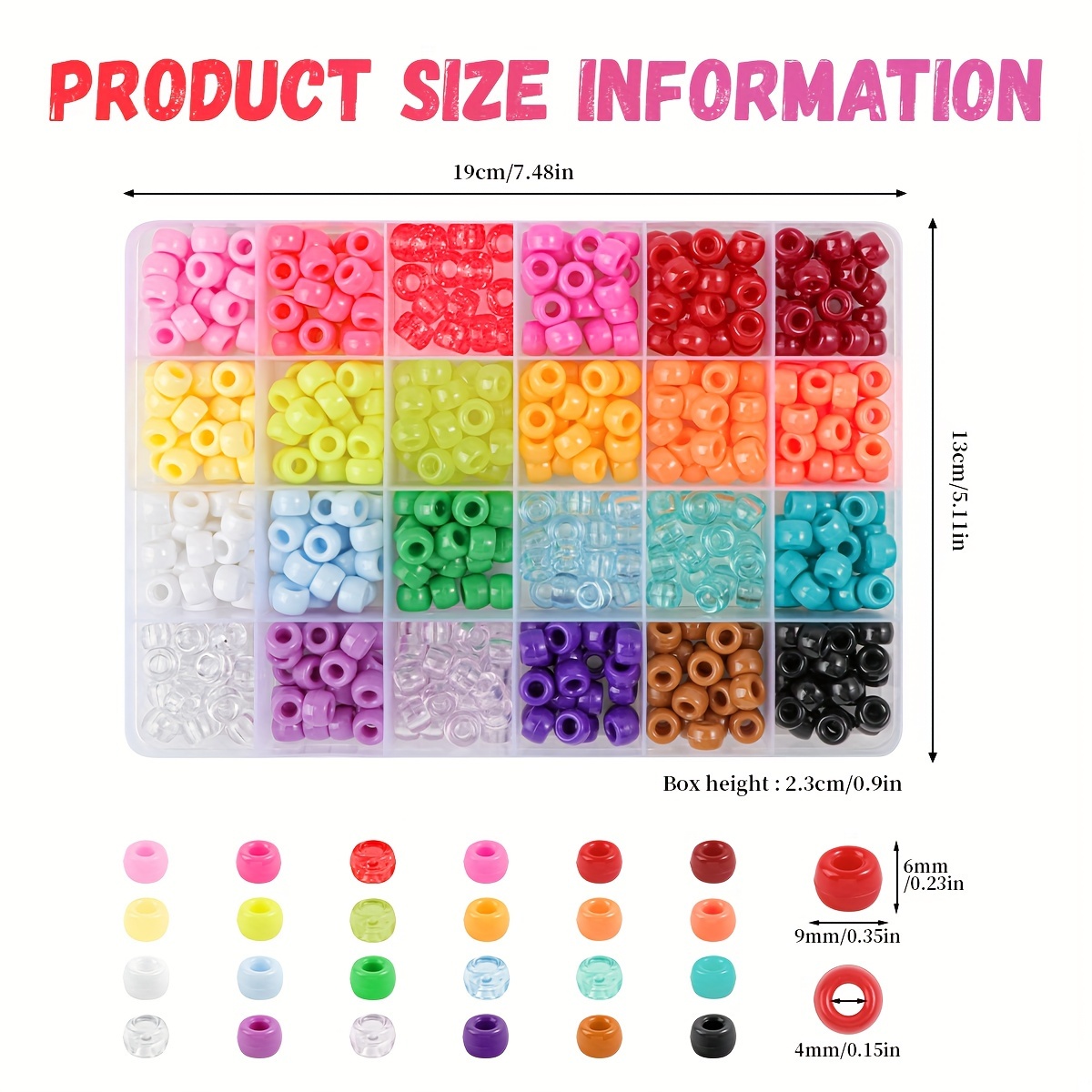  Pony Beads for Bracelet Making Kit, Rainbow Kandi Beads for  Jewelry Making DIY Crafts School Gift Hair Beads for Hair Braids with  Rubber Band and Hair Beader