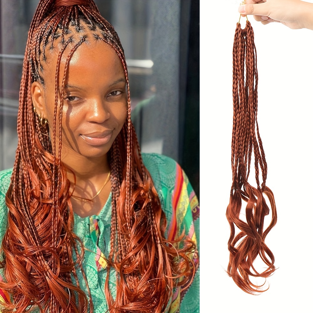 Goddess Box Braids Crochet Hair for Black Women 18 inch Crochet Box Braids  with Curly Ends 3X Box Braid Crochet Hair Extensions(18inch,T30)