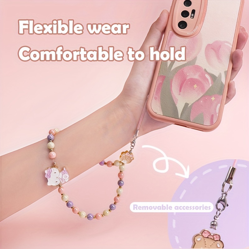 Sanrio Cinnamoroll Beaded Charm Mobile Phone Wrist Strap