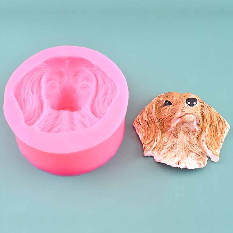 1pc Dog Head Candle Silicone Mold Dog Shape Fragrance Candle Making Wax  Mould