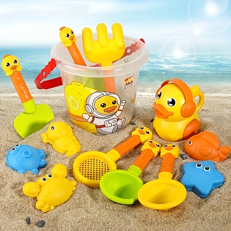 Children's Beach Toys Plastic Folding Tool Bucket Baby Sand Digging Storage  Box Soft Folding Beach Bucket Portable