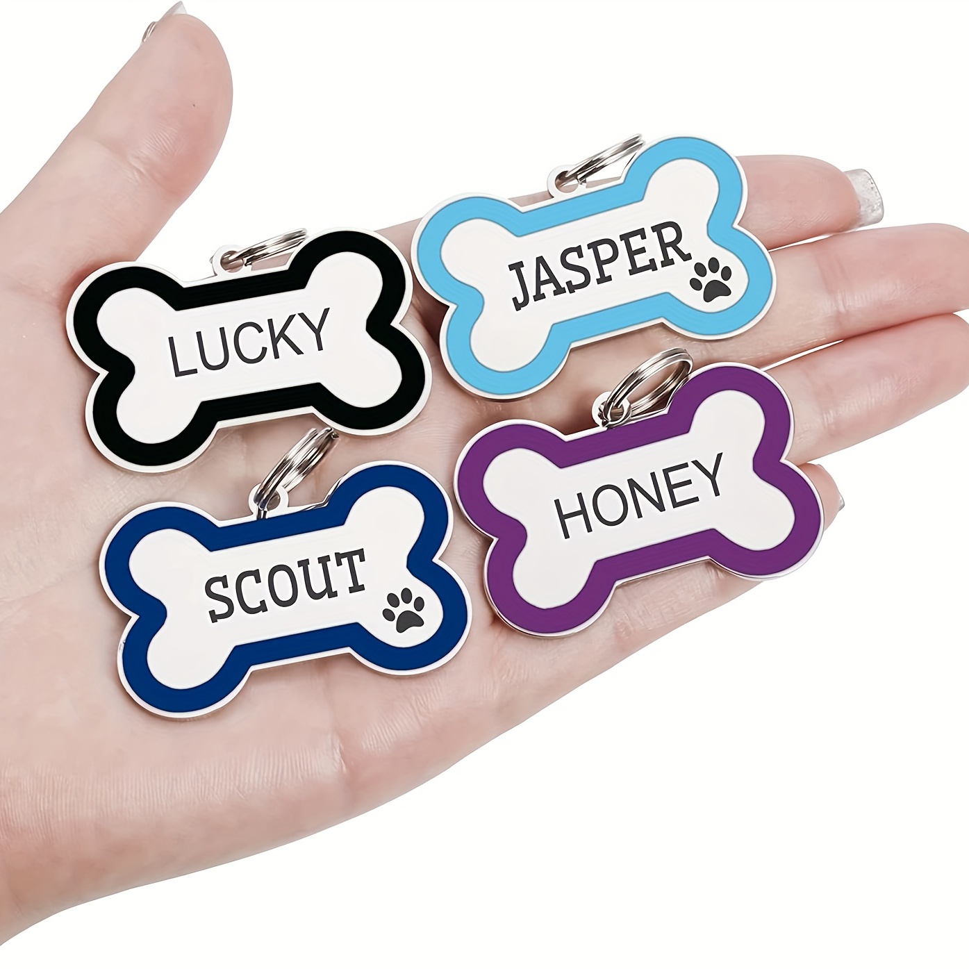 Personalized Pet Id Tags Engraved Both Sides Bone Shape - Temu