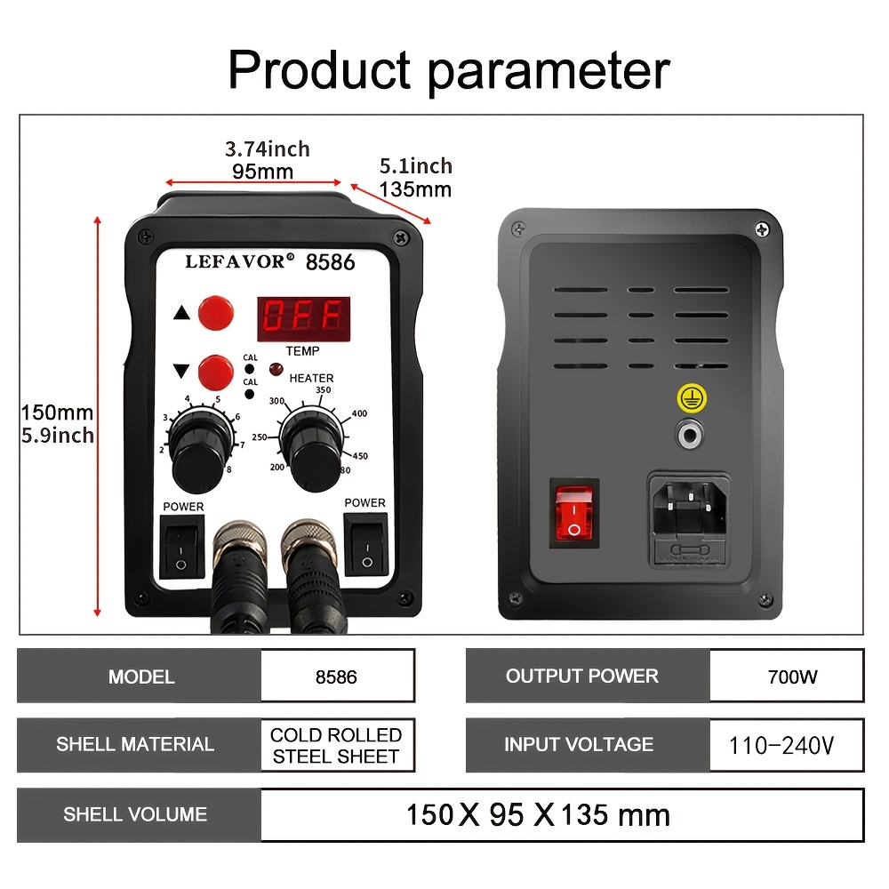 Lcd Digital Heat Gun Hot Air Gun Desoldering Soldering - Temu