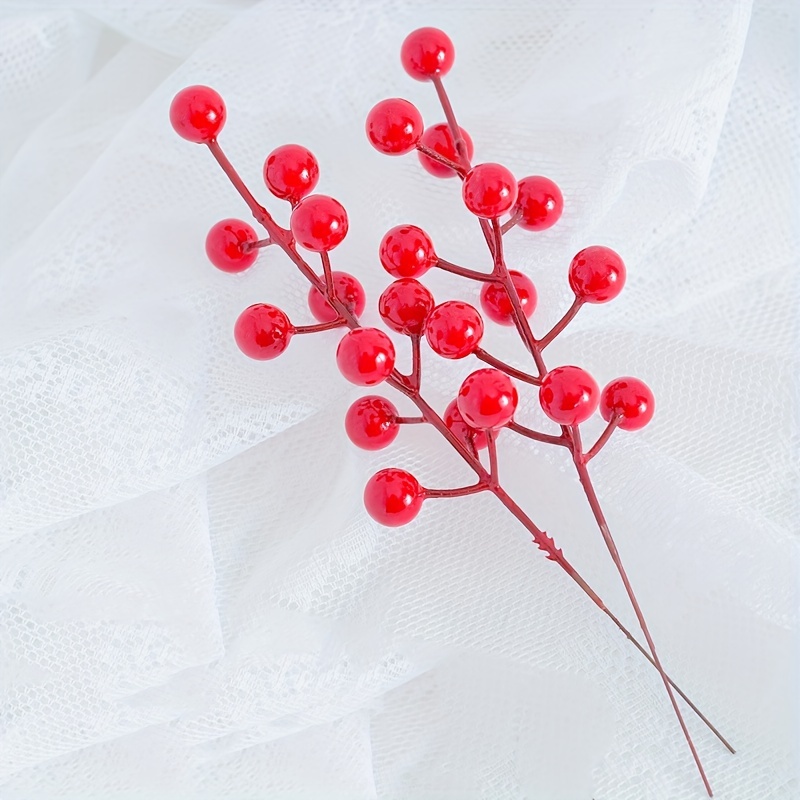 10/1PCS Christmas Red Berries Xmas Simulation Berry Branch Decor