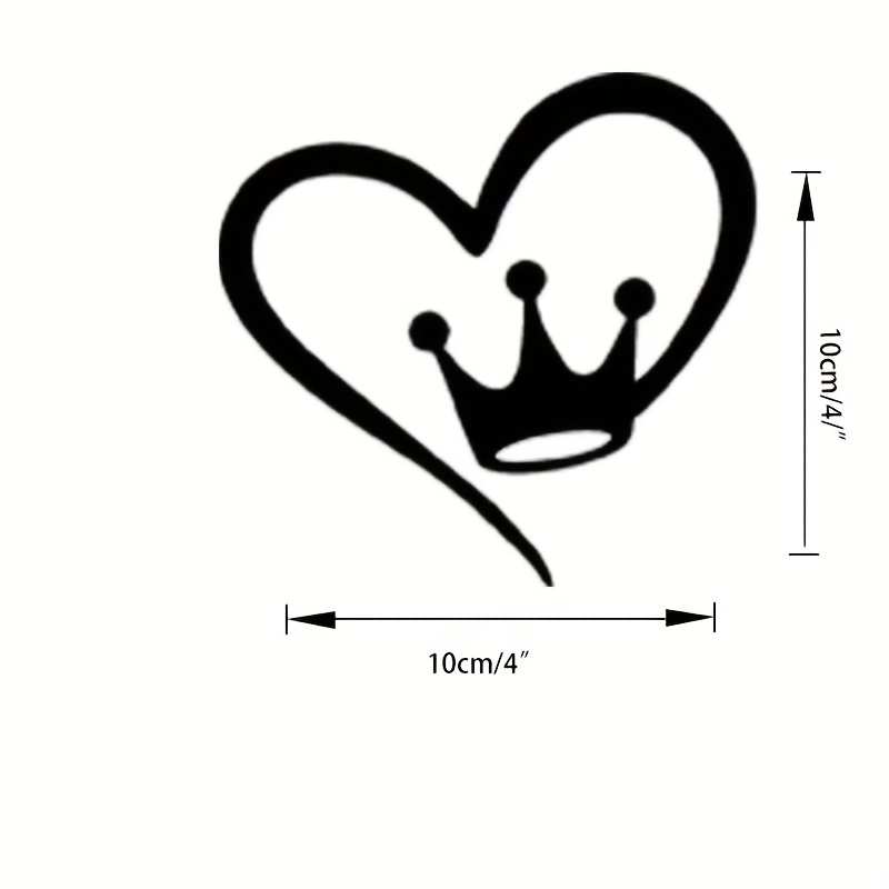 Vinyl Decal Heart King Crown Car Sticker Waterproof Auto - Temu