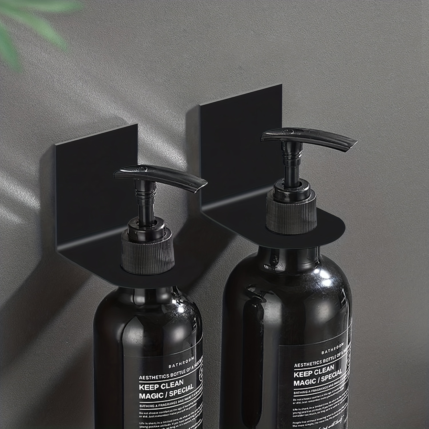 3pcs Wall Mounted Shampoo Bottle Holder, Minimalist Self-adhesive